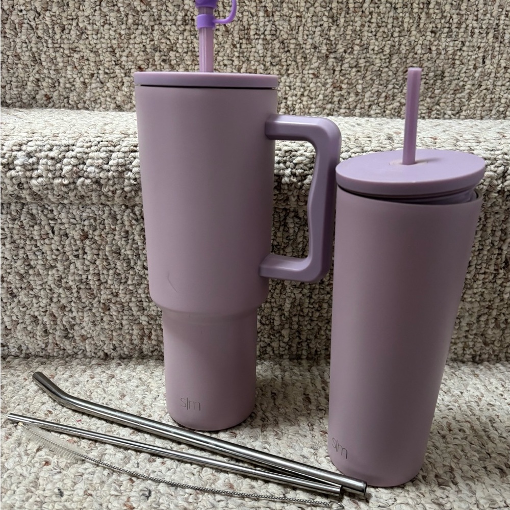 Simple Modern 40oz. and 24oz. Lavender Tumbler Set with Straws + accessories